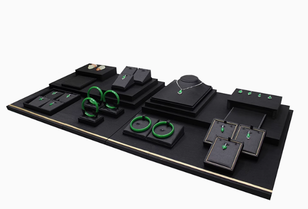 新款珠宝展示道具泰丝布料玉器翡翠耳环吊坠戒指项链饰品首饰套装