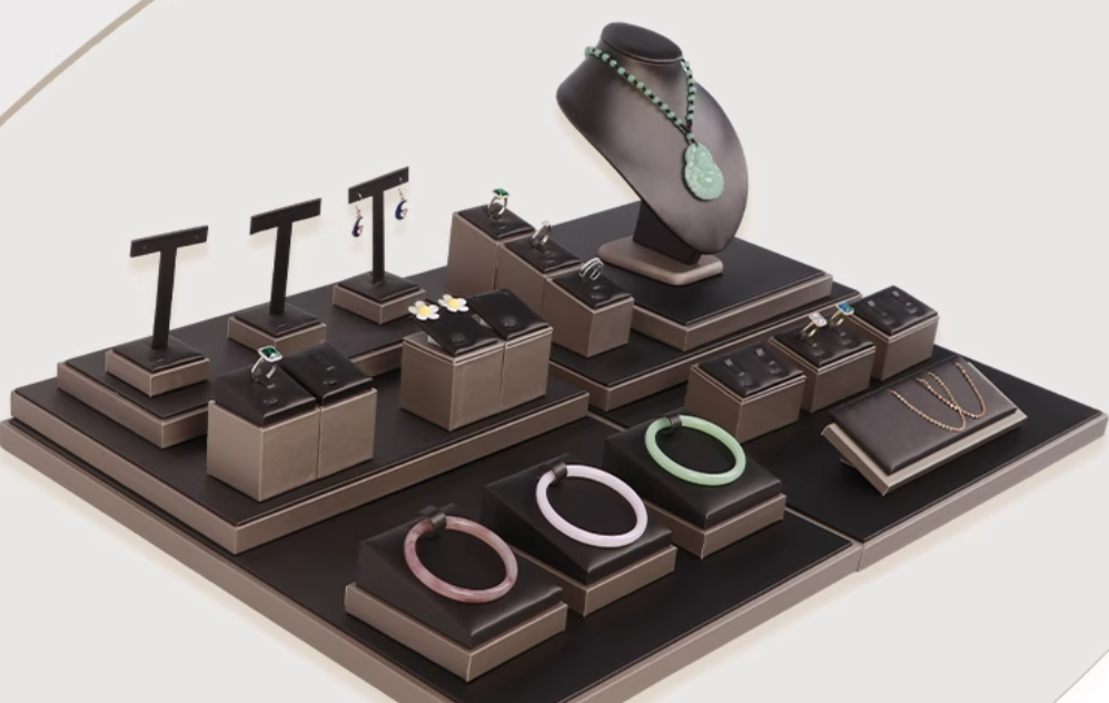 高档珠宝直播展示道具玉器首饰架项链耳环翡翠饰品陈列托盘展示架