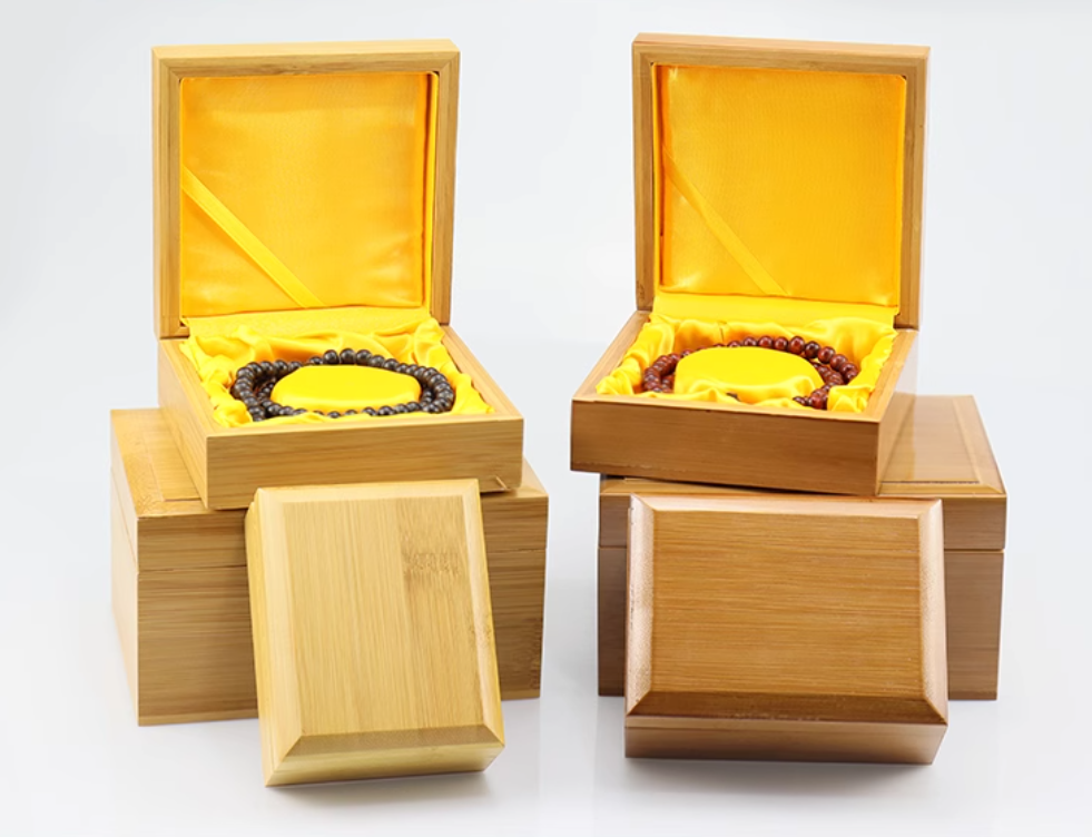 高档珠宝首饰收纳盒项链手镯手串佛珠文玩实木竹子包装盒子定制